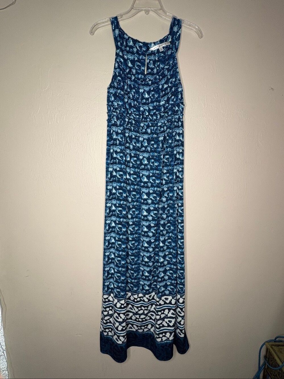 Max Studio Blue Abstract Print Sleeveless Maxi Dress Women's Size Large-195